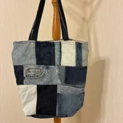 デニム パッチワーク トートバッグ　デニムトートバッグ