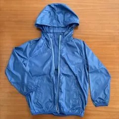 美品　UNIQLOユニクロ 青 ナイロンパーカー　フード付　120