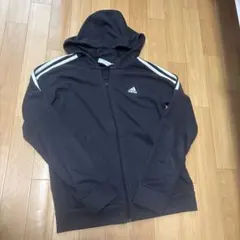 adidas ジップアップパーカー 黒 160cm