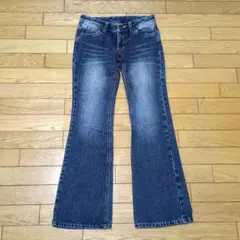 ローライズ　フレア　デニム　ヴィンテージ　y2kフェアリーグランジ