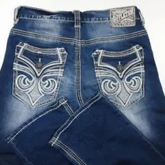 【美品★Y2K】Affliction コンチョ　刺繍　ストレッチ デニム