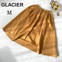 【GLACIER グラシア】ミディ丈スカート フレア ウエストゴム 裏地あり M