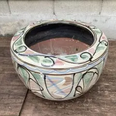 睡蓮鉢 特大 大型 水甕 中国 甕 宜興 水鉢 メダカ 鉢 蓮 - メルカリ