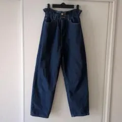 カーブデニムパンツ　丈短め６１cm　ブルー