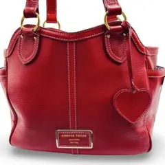 Rebecca Taylor トートバッグ レザー ハートチャーム付 レッドのサムネイル