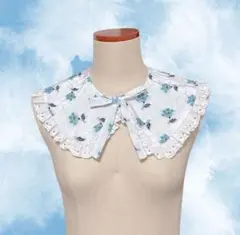 4/15まで 最終価格 collectionism つけ襟＆巾着 アイスブルー