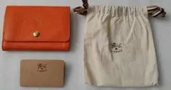 美品 IL BISONTE レザーウォレット 財布 オレンジ　二つ折り
