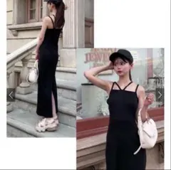 GRL グレイル　パット付きダブルストラップキャミワンピース[dk996]