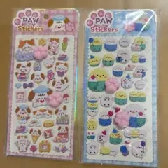 肉球シール　犬　猫　インコ　2枚セット　①