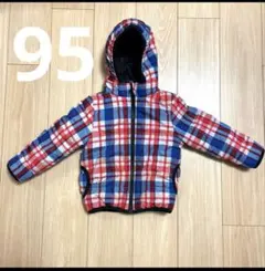 12/16までSALE！　チェック柄中綿入りアウター サイズ95