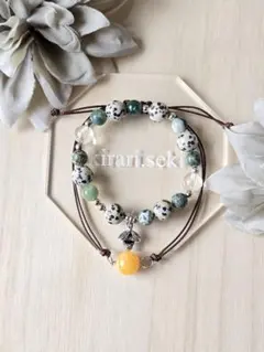 【揺れるチャーム】2連SET幸運運ぶ蜜蜂ブレスレット