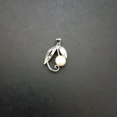 SILVER シルバー パール 真珠 ネックレス トップ 刻印有