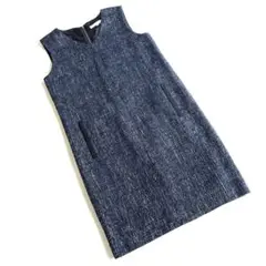 【美品】エムプルミエ　ノースリーブ　ツイードワンピース　Vネック　日本製　36