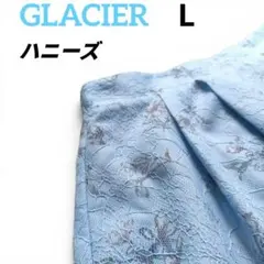 ハニーズ GLACIER レース花柄フレアスカート スモーキーブルー Lサイズ
