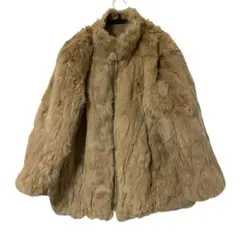 美品 リバーシブル毛皮 2WAY リアルファーコート ラビット 大きいサイズ