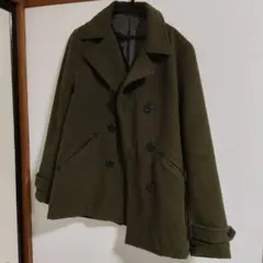 （Lサイズ　メンズ冬）GU　オリーブ色　ピーコート