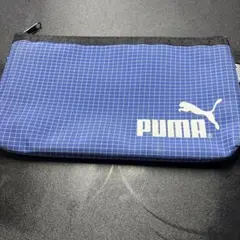 PUMA 筆箱 ペンケース ブルー チェック柄