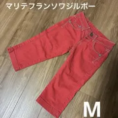 00s Y2K マリテフランソワジルボー 赤 デニム 日本製 ★7部丈★サイズMのサムネイル