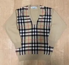 BURBERRY チェック柄 ニットカーディガン 12Y - メルカリ