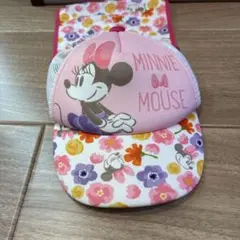 ミニーマウス フラワー柄 キャップ 42-50cm