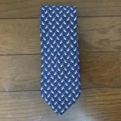 Salvatore Ferragamo ネクタイ　モンキーモチーフ　ネイビー