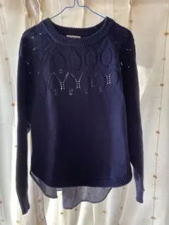 ネイビー セーター&シャツ M