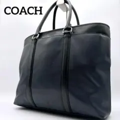 【コーチ】トートバッグ メトロポリタン レザー ネイビー ブラック A4可