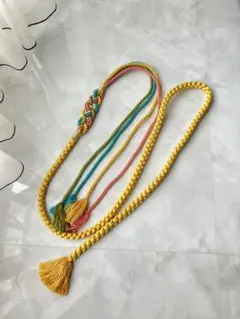 帯締め　カラフル　黄色　ピンク　ブルー　緑