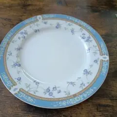 NARUMI 青い縁取り 花柄 皿20ｃｍ　 5枚セット