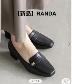 【新品】RANDA ブラック ローファー ゴールドパーツ　Sサイズ