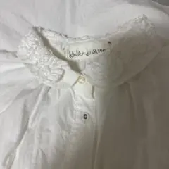 i*u様 アトリエドゥサボン　お花のテープ刺繍　シャツ　ホワイトのサムネイル