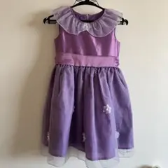 紫色 フラワー装飾 フォーマルドレス