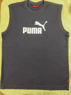 PUMA 紺色　ビックロゴ　ノースリーブ　Tシャツ　Lサイズ　ネイビーのサムネイル