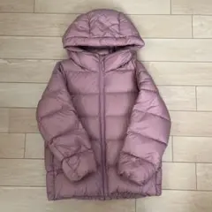 UNIQLOウルトラライトダウン キッズ フード付き ピンクダウンコート 130