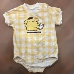 ポムポムプリン チェック柄ロンパース