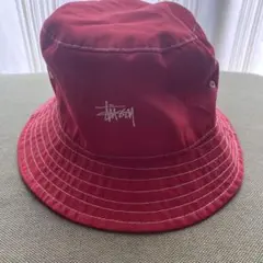 90s stussy バケットハット バケハ 赤 キムタク 野村訓市 - メルカリ
