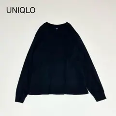 UNIQLO ユニクロ ソフトタッチクルーネックTシャツ ブラック 黒 L