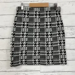 GU チェック柄 ニット ミニスカート グレー 黒 Mサイズ トレンド✨