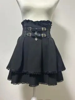 LIZLISA リズリサ 2連リボンベルトスカパン ブラック