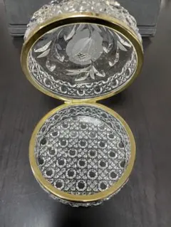 オールド・バカラ 金装飾 大型 1kg ダイヤモンドカット 宝石箱