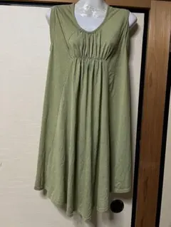 レディース　ノースリーブ ワンピース ライトグリーン マタニティ服のサムネイル
