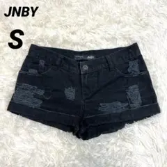 JNBY ジェイエヌビーワイ ブラック デニムショートパンツ ダメージ加工 S