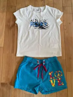 ROXY ラッシュガードTシャツ＋SWIVEL サーフパンツ 【2点セット】