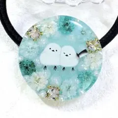 新作☆レジンヘアゴム　シマエナガ♡ひまわり メグえもん 様 SALE 【ひまわりとシマエナガ】レジンヘアゴム - メルカリ