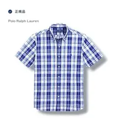 QRコード 正規品 ラルフローレン シアサッカー 半袖シャツ チェック　4044