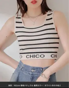 【完売品】CHICO 裾ロゴクロップドタンクトップのサムネイル
