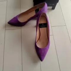 LANVIN collection 紫 スエード ハイヒール・パンプス