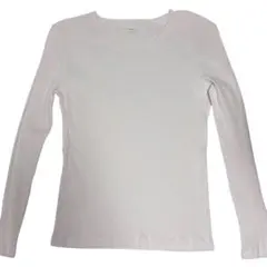 リフ編みTシャツ ストレッチ M 無印良品 ホワイト