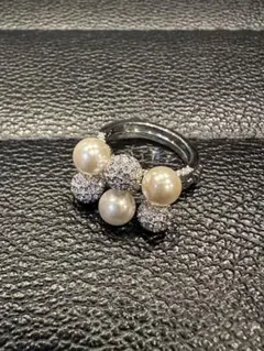 スワロフスキー ファンダメンタル ダブルリング パール 50サイズ