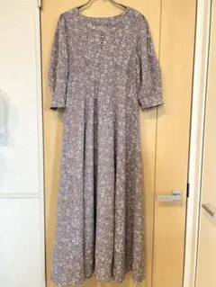 VIS 春ワンピ ロングワンピース ライラック ソフトラベンダー